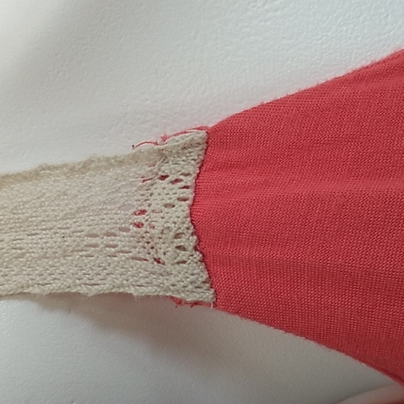 Rue 21 Coral/Cream Lace Floral Maxi Dress. Size Small. - Picture 8 of 11